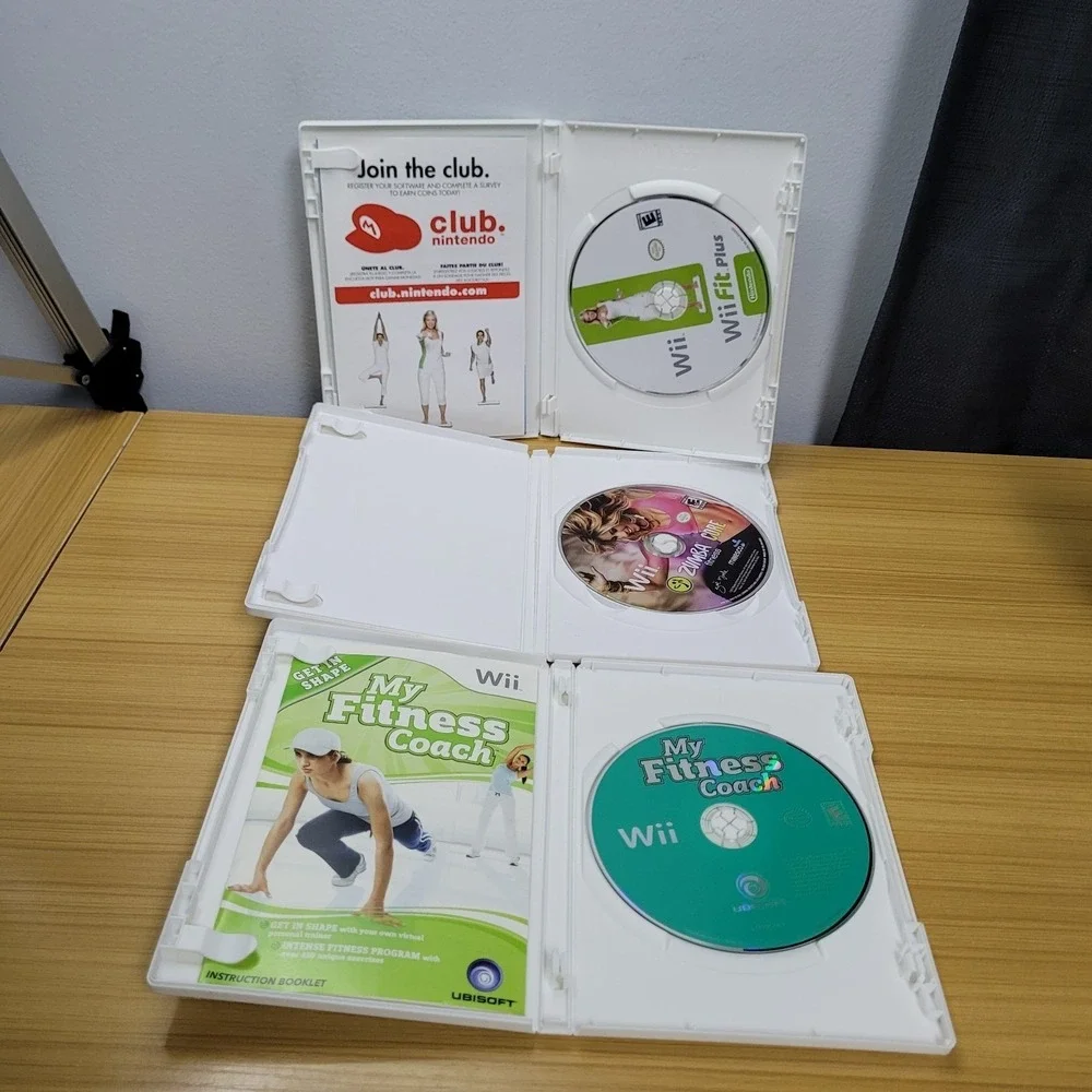 Nintendo Wii My Fitness Coach Wii Fit Plus Zumba Fitness Core Game Bundle Lot